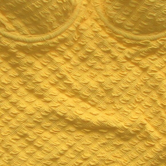 MODA International Yellow Textured 1 Piece Swimsuit - Sz 8B - NEW - Picture 9 of 10